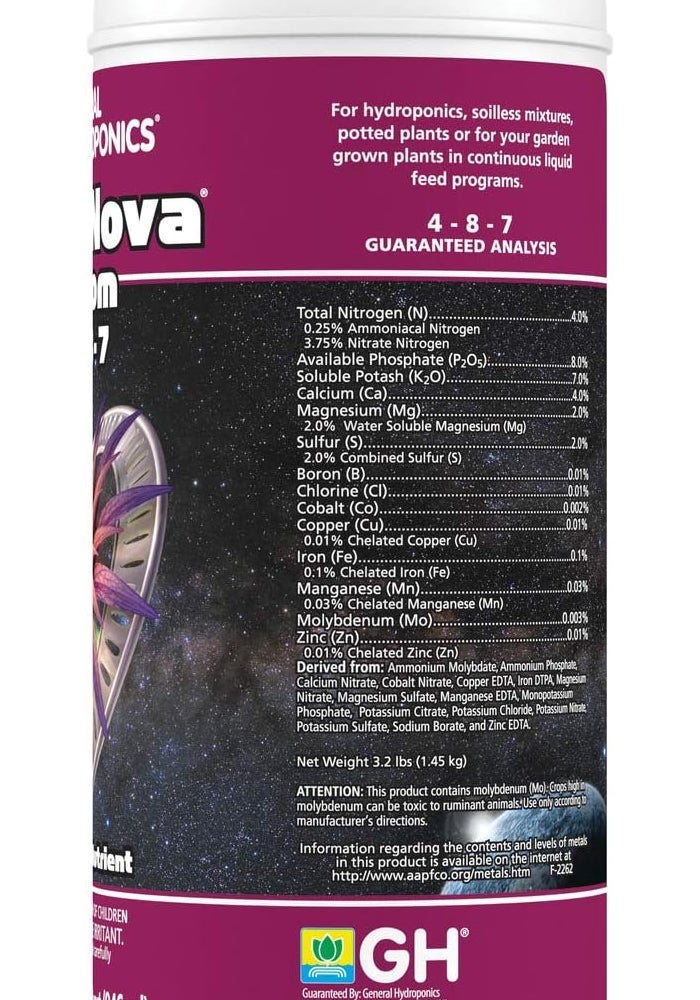 General Hydroponics FloraNova Bloom Liquid Nutrient, 1 Quart (946 ml) - NPK 4-8-7 for Explosive Flowering and Fruiting - Image 3
